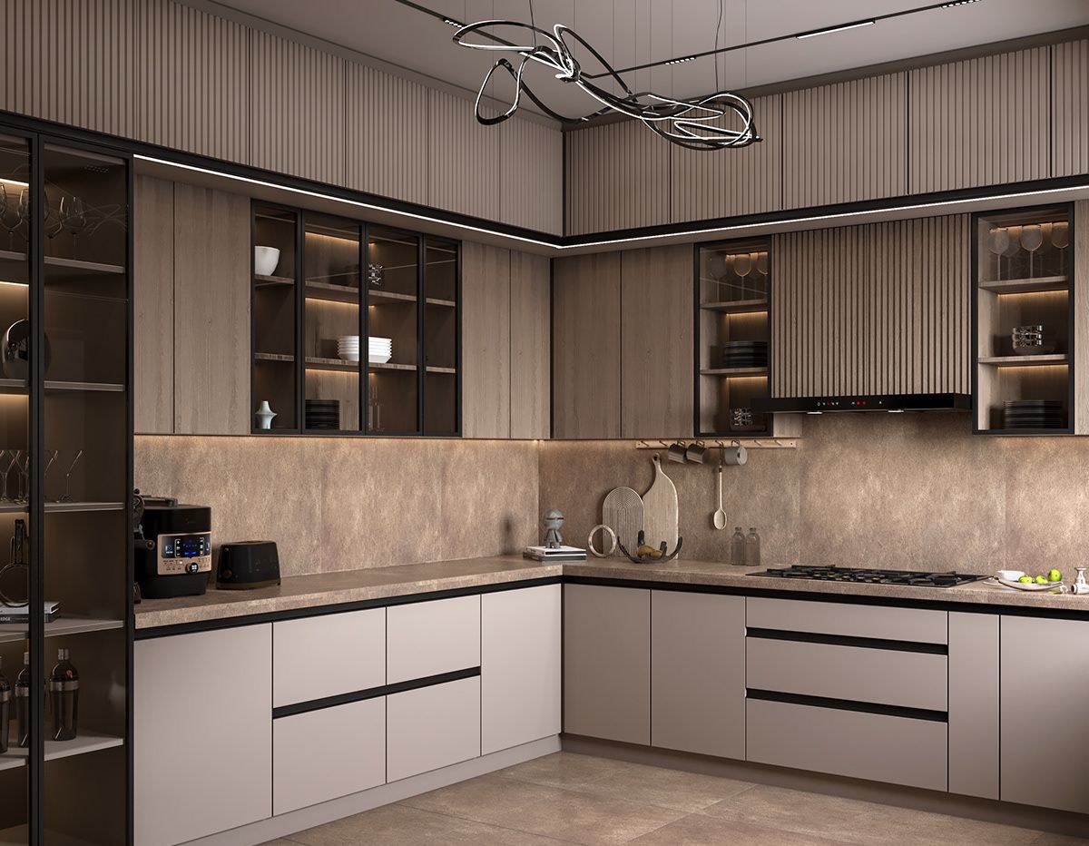 Luxury kitchen with marble countertops and custom cabinetry